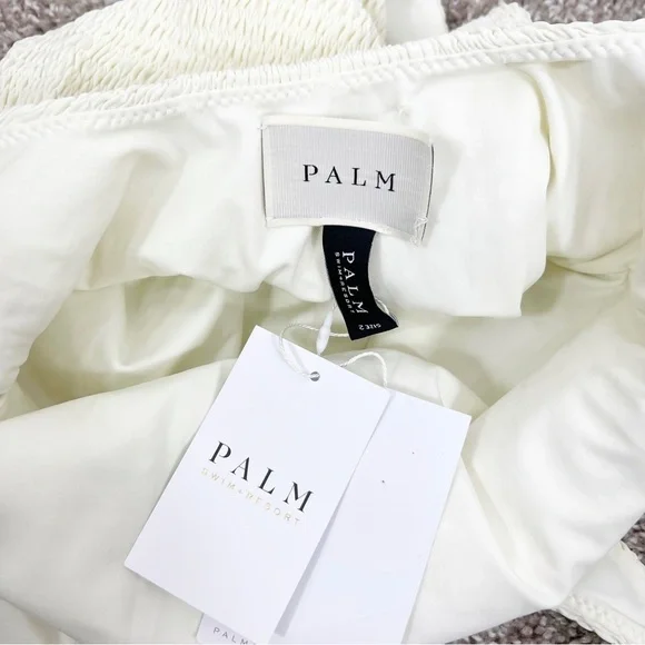 Palm Maya Smocked One-Piece Swimsuit White Size 2 NWT
